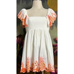 Anthropologie Whimsical Embroidered Mini Dress L